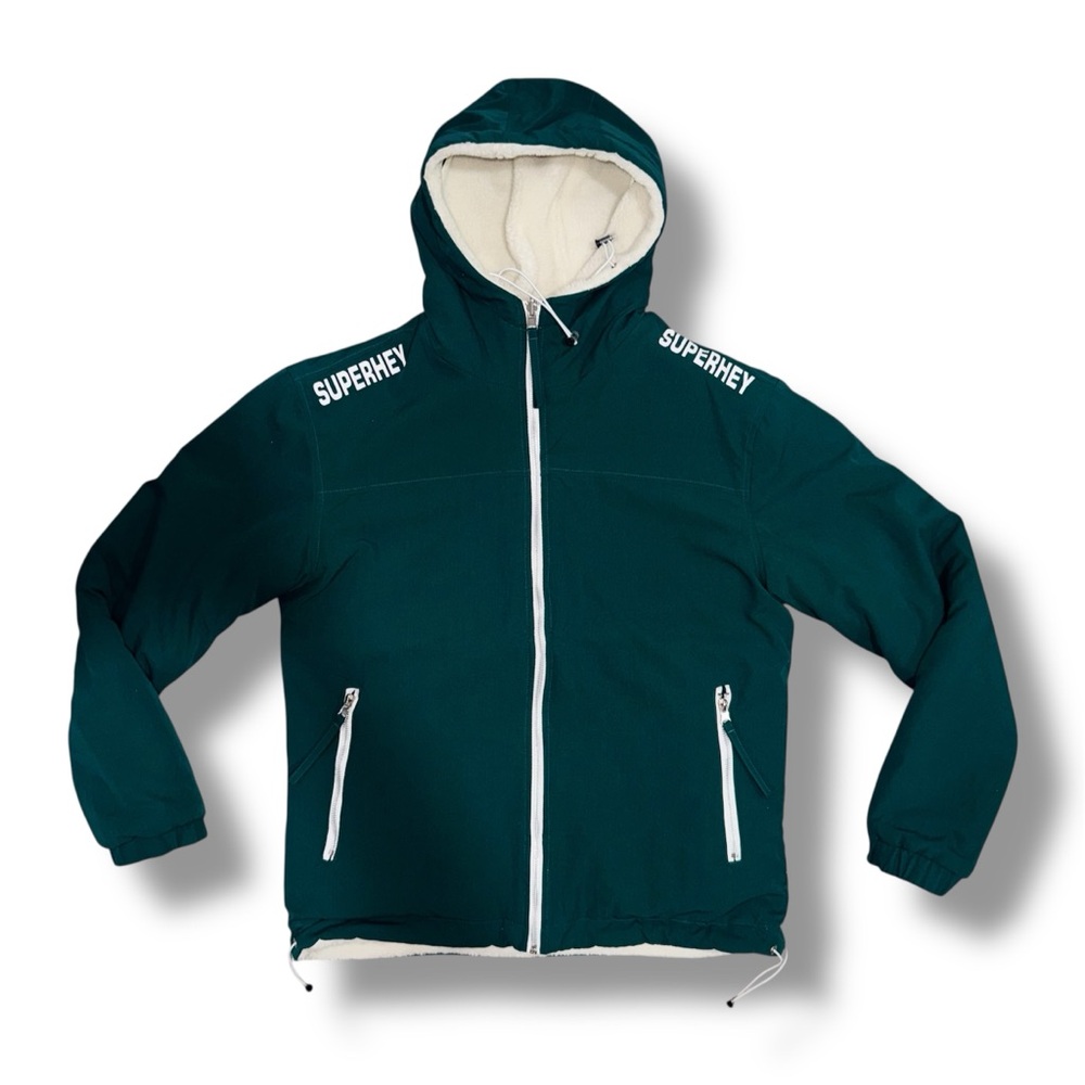 Superhey Green Hooded Flippable Jacket 🌲